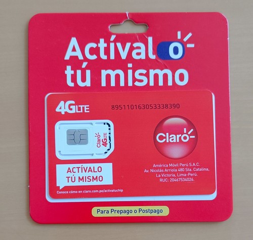 Chip sim claro - sim, 4g
